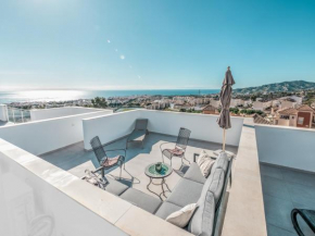 Modern townhouse with 3 terraces, pool and views